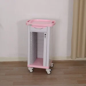 Factory Price Storing Medical Records Suitable ABS Plastic Mobile Trolley with 25 Compartments for Hospitals and Clinics