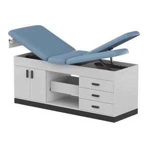 Factory Price Wooden Adjustable Medical Patient Examination Couch Clinic Table with Cabinet for Hospitals or Clinics