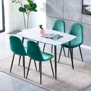 Factory Rectangle Metal Tables and Chairs Restaurant Sets for Cafes and Restaurants
