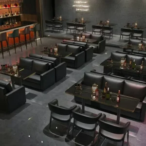 Factory Restaurant Combination Furniture Set Leather Booth Sofa Seating for Fast Food Bar Restaurant Tables and Chairs