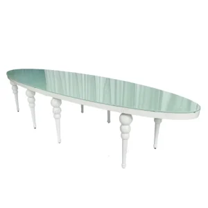 Factory Sale Hotel Party Event Tables Hotel Hall Large Wedding Dining Tables With Glass Top