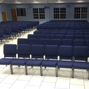 Factory Sale Stackable Upholstered Metal Church Chair for Used Theater Auditorium Furniture Interlock Padded Church Chairs