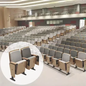 Factory Sale Stackable Upholstered Metal Modern Foldable Church Chairs for Cinema Theater Auditorium Furniture