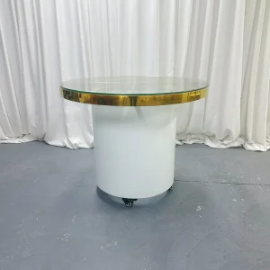 Factory Sells Stainless Steel Circular Glass Cake Tables for Weddings