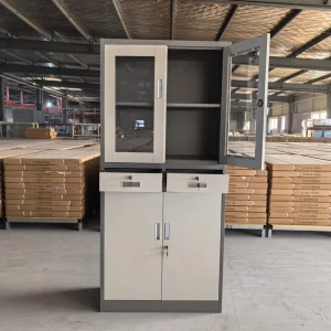 Factory Space saving File Cabinet Lockable Steel Office Storage Cabinet with Adjustable Shelves and 2 Drawers