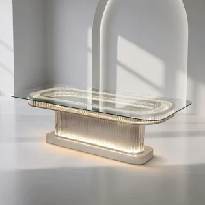 Factory Stainless Steel Decoration Party K9 Crystal Table Gifts Rectangular Luxury Crystal Table Furniture Decoration