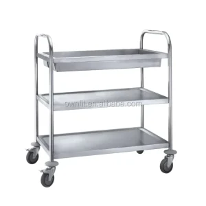Factory Stainless Steel Trolley Cart Service Trolley for Restaurant Hotel Food Service Cart With Wheels Serving Cart