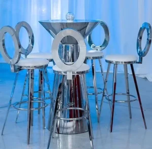 Factory Stainless Steel and Gold Bar Stool Romantic Chair for Party