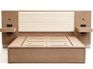 Factory Standard Custom Modern MDF 5-Star Hotel Bedroom Casegoods Headboard Bed Unit for FFE Furniture Retrofit Projects