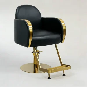 Factory Supplied Barbershop Salon Styling Chair Gold Metal Gray Salon Chair Furniture Hydraulic Reclining Hairdressing Chair SPA