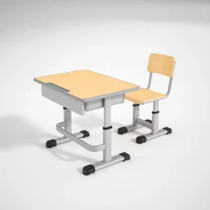 Factory Supplier School Furniture Classroom Wood Study Tables and Desk Chairs Single Student School Chairs and Tables Set