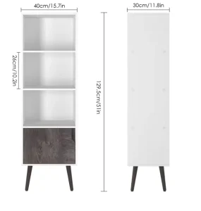 Factory Supply Home Office Furniture Modern Design White Wooden Bookcases Extendable Bookshelves MDF