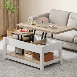 Factory Supply Lift Top Coffee Table Hidden Storage and 1 Shelf Center Tables 3 in 1 Multi Function Coffee Tables