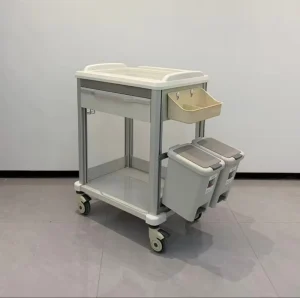 Factory Supply Medical Treatment Cart Nursing Trolley with Single Drawer and ABS Tabletop for Patient Care