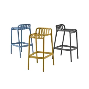 Factory Supply Stackable Space Saving Multi Matte Color Plastic Bar Stool for Apartment Breakfast Bar Bistro Patio Restaurant