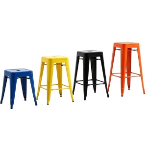 Factory Vintage Stool Metal Bar Stool with Footrest Industrial Style for Home Kitchen Pub Restaurant Counter Seating