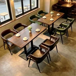 Factory Vintage Table and Chair Set for Coffee Shop Western Restaurant Bar Hot Pot Snack Burger Milk Tea Store