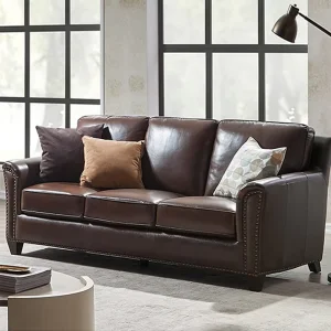 Factory-direct Genuine Leather Sofa Set Modern Casual Solid-wood Sofa Suitable for Hotel and Apartment Living Rooms