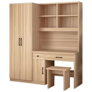 Factory direct Modern Wooden Eco friendly Desk and Bookshelf Modular and Easy to Assemble Suitable for Apartments and Villas