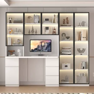 Factory-direct Modern Wooden Eco-friendly Desk and Bookshelf Modular and Easy to Assemble Suitable for Apartments and Villas