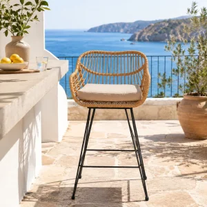 Factory direct Sales of Fixed Rattan& Cushionsbar Stools Ergonomic&easy Assembly bar Stools