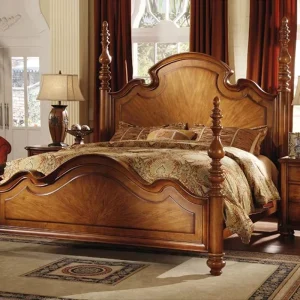 Factory direct Solid Wood Bed and Bedroom Furniture Set American-style King-size Bed Suitable for Homes, Villas, and Hotels