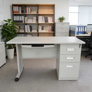 Factory direct Supply Minimalist Modern Design Steel Office Desk Single Workstation Drawer Computer Desk Workshop Workbench