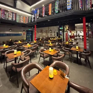 Factory direct Walnut-colored Tables and Chairs Customization of bar Furniture Colors and Sizes Is Available