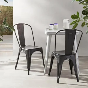 Factory low priced stackable industrial style hotel wrought iron metal chairs suitable for indoor outdoorfurniture