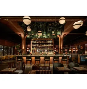 Fancy Restaurant Interior Plan Modern Restaurant Cocktail Bar Customized Bar Counter Design Cozy Table and Chair for Restaurant