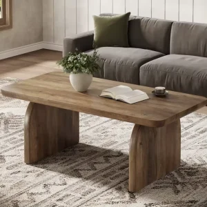 Farmhouse 47 Inches Wooden Coffee Table Rustic Center Table For Living Room Home Furniture