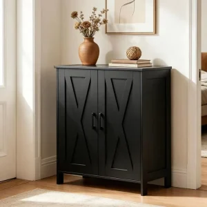 Farmhouse Contemporary Eco Friendly 4 Tier Shoe Storage Cabinet 3 Adjustable Shelves Wood Legs Home Furniture Dining