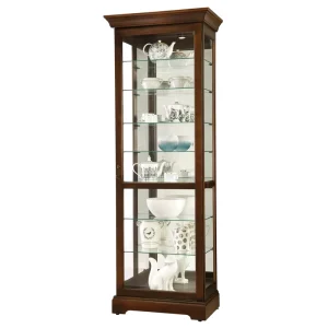 Farmhouse Corner Curio Display Cabinet with Adjustable Shelves Solid Wood Eco Friendly Modern Office Storage