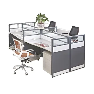 Fashion Design Office Partition Modern Desk Dividers Fancy 4 Seater Office Workstation Cubicle for Hospital Use