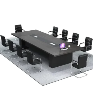 Fashion Modern Durable White Wooden Panel Large Conference Long Table Meeting Desk ISO Certified 5 Year Warranty for 12 People