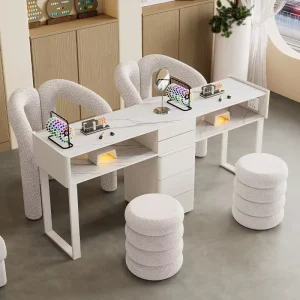 Fashion Nail Table Set with Vacuum Cleaner Combination Nail Shop Single Double Triple Internet Celebrity Nail Table