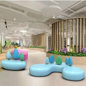 Fashion Park Furniture Fiberglass Grove Bench Shopping Mall Bench Creative Shaped Bench