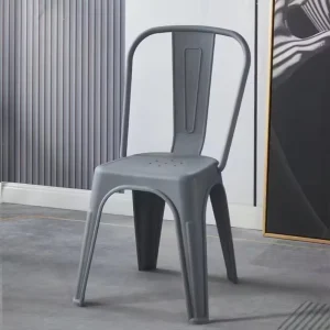 Fashion Stackable Traditional Home Apartment Furniture Industrial Metal Dining Chairs with Custom Colors