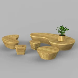 Fashionable Outdoor Garden Furniture Set Salon Hotel Public Table and Chair Stool for Urban Spaces