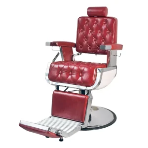 Fashional Designed Contemporary Professional Red Durable Leather Hydraulic Barber Salon Chair Commercial Round-bottomed