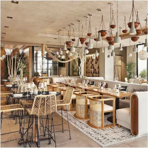 Fast Food Furniture Rustic Restaurant Table Chairs Set Restaurant Sofa Booth Restaurant Booth Wooden Seating Dining Booth