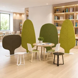 Felt Leaf Floor Sound Absorbing Screen Vertical Noise Reduction Partition for Library Lounge and Reception Area