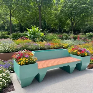 Fiberglass Modern Durable Outdoor Customized 2 Seater School Hotel Mall Patio Benches
