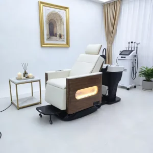 Fiberglass Shampoo Head Spa Steam Hair Washing Bed Electric Shampoo Chair with Recliner Massage Shampoo Chair in Guandong
