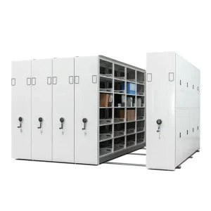 File Room Storage Safety Interlock Optional Hand Crank Mobile Steel Compact Shelving for Confidential Document Storage Rooms