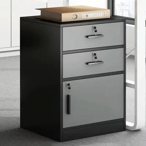 Filing Cabinet Home Office Wooden Small Lock Mobile Storage with 2 Drawers Under Desk Low Minimalist Modern Design Office Use