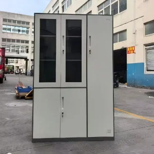 Filing Cabinet and File Cabinets with Glass Display Doors Wardrobe Area and Adjustable Shelves for Multi Functional Storage