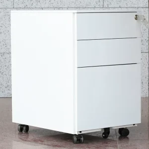 Filing Storage Cabinet Tall Vertical Metal 3 Drawer Storage Cabinet Steel Drawer Unit with Castors
