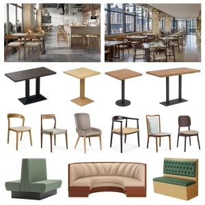 Fine Dining Steakhouse Project Double Sided Booth Seating Solid Wood Armchair Commercial Dining Set