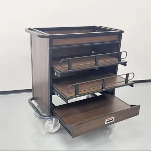 Five Star Hotel Room Beverage Trolley Fireproof Panel Lightweight Compact Style